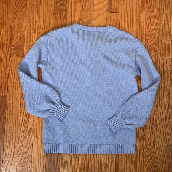 Talbots Cotton Blend Lace Up Sweater Blue size P (petite small) - Picture 3 of 7